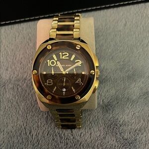 Michael Kors Gold and Brown Women's Watch